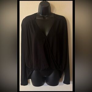 Splendid Black Draped V-Neck